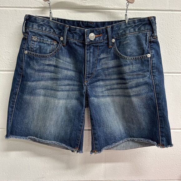 True Religion Emma Mid Rise Bermuda Shorts Size 27 NEW - Picture 2 of 12
